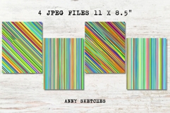 4 Mexican Stripes Junk Journal Pages Serape Printable Set Product Image 2