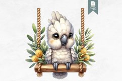 Cute Cockatoo On Swing, Aussie Animal PNG Product Image 1