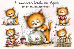 Summer Beach Cat Clipart PNG Product Image 1
