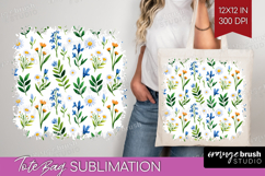 Summer Flowers Tote Bag - Floral Tote Bag PNG Sublimation Product Image 1