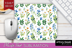 Summer Flowers Mouse Pad Sublimation - Floral Mousepad PNG Product Image 1