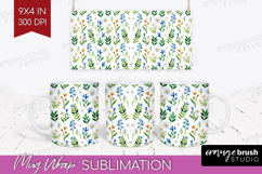 Summer Flowers Mug Wrap - Floral Mug PNG Sublimation Product Image 1