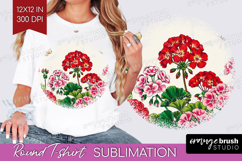 Summer Flowers Round Tshirt Background - Floral PNG Product Image 1