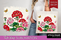 Summer Flowers Tote Bag - Floral Tote Bag PNG Sublimation Product Image 1