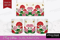 Summer Flowers Mug Wrap - Floral Mug PNG Sublimation Product Image 1