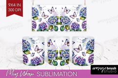 Summer Flowers Mug Wrap - Floral Mug PNG Sublimation Product Image 1