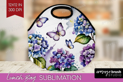Summer Flowers Lunch Bag - Floral Lunch Bug PNG Sublimation Product Image 1