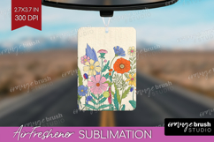 Summer Flowers Air Freshener PNG - Floral PNG Sublimation Product Image 1