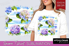 Summer Flowers Square Tshirt Background - Floral PNG Product Image 1