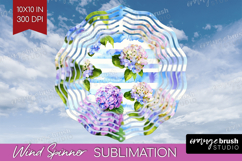 Summer Flowers Wind Spinner Sublimation PNG - Floral Round Product Image 1