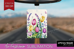 Summer Flowers Air Freshener PNG - Floral PNG Sublimation Product Image 1