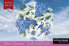 Summer Flowers Wind Spinner Sublimation PNG - Floral Round Product Image 1