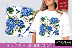 Summer Flowers Square Tshirt Background - Floral PNG Product Image 1