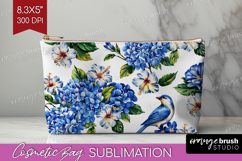 Summer Flowers Cosmetic Bag - Floral Makeup Bag PNG Product Image 1