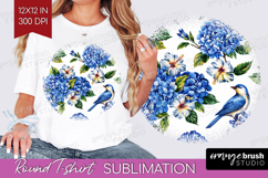 Summer Flowers Round Tshirt Background - Floral PNG Product Image 1