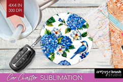 Summer Flowers Car Coaster - Floral Coaster PNG Sublimation Product Image 1