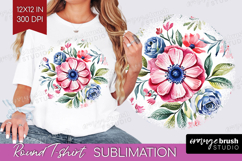 Summer Flowers Round Tshirt Background - Floral PNG Product Image 1