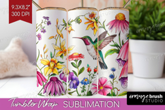 Summer Flowers Tumbler Wrap - Floral Tumbler PNG Sublimation Product Image 1