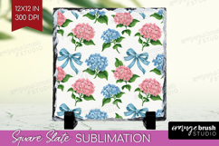Summer Flowers Slate PNG - Floral Square Slate Sublimation Product Image 1