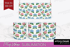 Summer Flowers Mug Wrap - Floral Mug PNG Sublimation Product Image 1