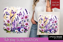 Summer Flowers Tote Bag - Floral Tote Bag PNG Sublimation Product Image 1