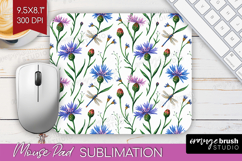 Summer Flowers Mouse Pad Sublimation - Floral Mousepad PNG Product Image 1