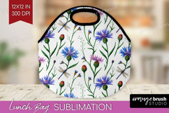 Summer Flowers Lunch Bag - Floral Lunch Bug PNG Sublimation Product Image 1