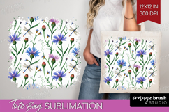 Summer Flowers Tote Bag - Floral Tote Bag PNG Sublimation Product Image 1