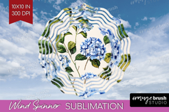 Summer Flowers Wind Spinner Sublimation PNG - Floral Round Product Image 1