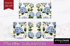 Summer Flowers Mug Wrap - Floral Mug PNG Sublimation Product Image 1