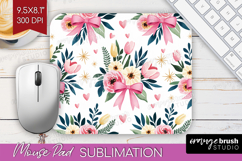 Summer Flowers Mouse Pad Sublimation - Floral Mousepad PNG Product Image 1
