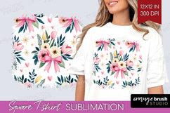 Summer Flowers Square Tshirt Background - Floral PNG Product Image 1