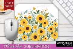 Summer Flowers Mouse Pad Sublimation - Floral Mousepad PNG Product Image 1