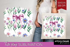 Summer Flowers Tote Bag - Floral Tote Bag PNG Sublimation Product Image 1