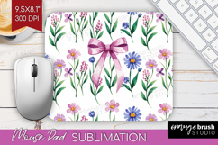 Summer Flowers Mouse Pad Sublimation - Floral Mousepad PNG Product Image 1