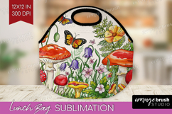 Summer Flowers Lunch Bag - Floral Lunch Bug PNG Sublimation Product Image 1