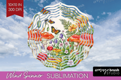 Summer Flowers Wind Spinner Sublimation PNG - Floral Round Product Image 1
