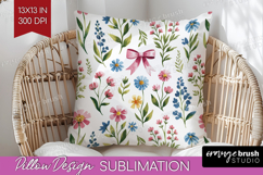 Summer Flowers Pillow Sublimation - Floral Pillow Cover PNG Product Image 1