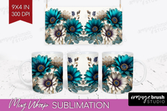3D Flowers Mug Wrap - Summer Mug PNG Sublimation Product Image 1