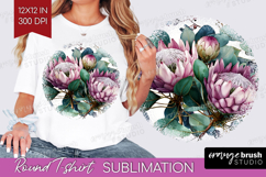 3D Flowers Round Tshirt Background - Summer PNG Sublimation Product Image 1