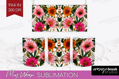 3D Flowers Mug Wrap - Summer Mug PNG Sublimation Product Image 1
