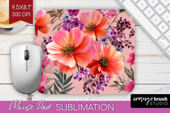 3D Flowers Mouse Pad Sublimation - Summer Mousepad PNG Product Image 1