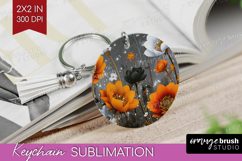 3D Flowers Keychain PNG - Summer Keychain Sublimation Product Image 1