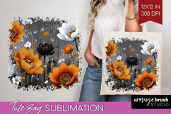 3D Flowers Tote Bag - Summer Tote Bag PNG Sublimation Product Image 1