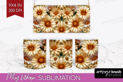 3D Flowers Mug Wrap - Summer Mug PNG Sublimation Product Image 1