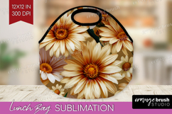 3D Flowers Lunch Bag - Summer Lunch Bug PNG Sublimation Product Image 1