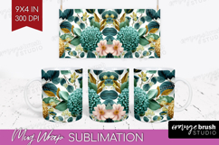 3D Flowers Mug Wrap - Summer Mug PNG Sublimation Product Image 1
