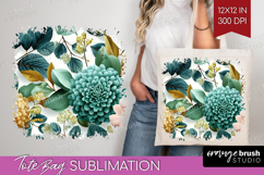 3D Flowers Tote Bag - Summer Tote Bag PNG Sublimation Product Image 1