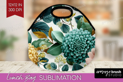 3D Flowers Lunch Bag - Summer Lunch Bug PNG Sublimation Product Image 1