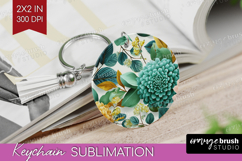 3D Flowers Keychain PNG - Summer Keychain Sublimation Product Image 1